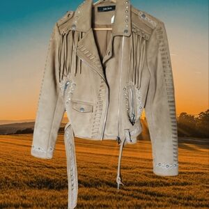 ZARA (m) Suede Cropped w/Chrome Detailing